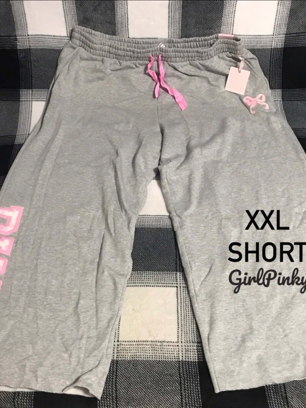 VS PINK X LOVESHACKFANCY WIDE-LEG SWEATPANTS IN HEATHER GREY SIZE XXL SHORR